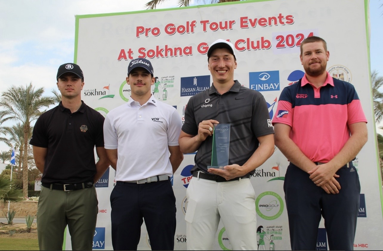 Podium du Red Sea Ain Sokhna Open 2024, Hugo Legeay à droite